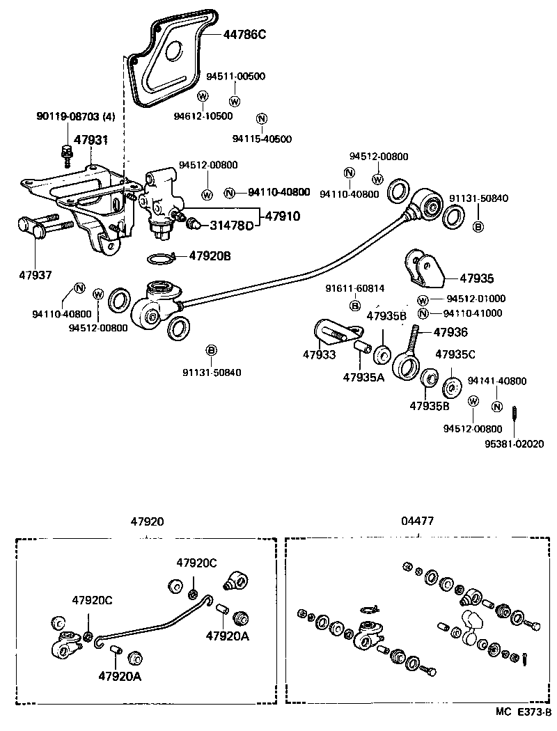 47321-60120 TUBE, REAR BRAKE, NO.1 product image