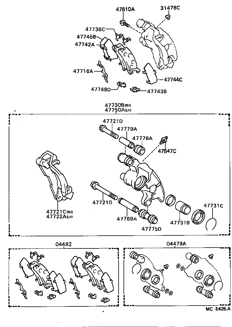 04492-20030 PAD KIT, DISC BRAKE, REAR product image