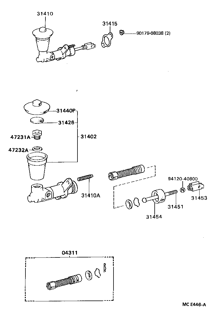 31410-20282 CYLINDER ASSY, CLUTCH MASTER product image