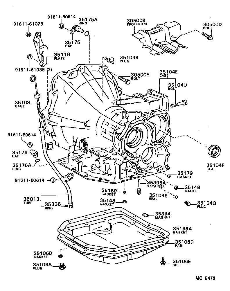 35104-32091 CASE SUB-ASSY, AUTOMATIC TRANSAXLE product image