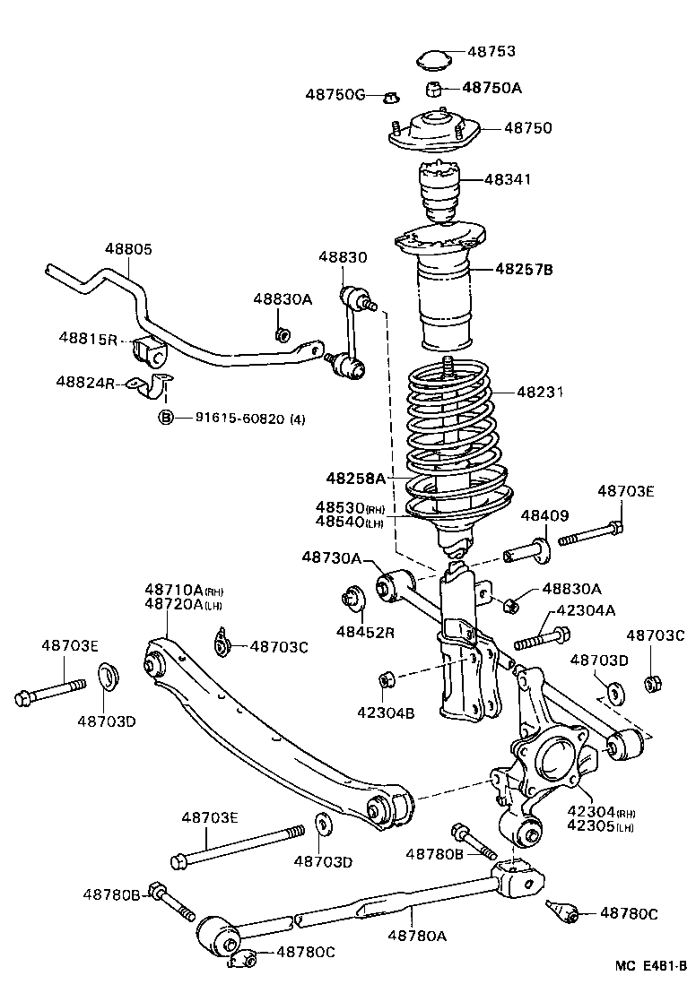 42305-32030 CARRIER SUB-ASSY, REAR AXLE, LH product image