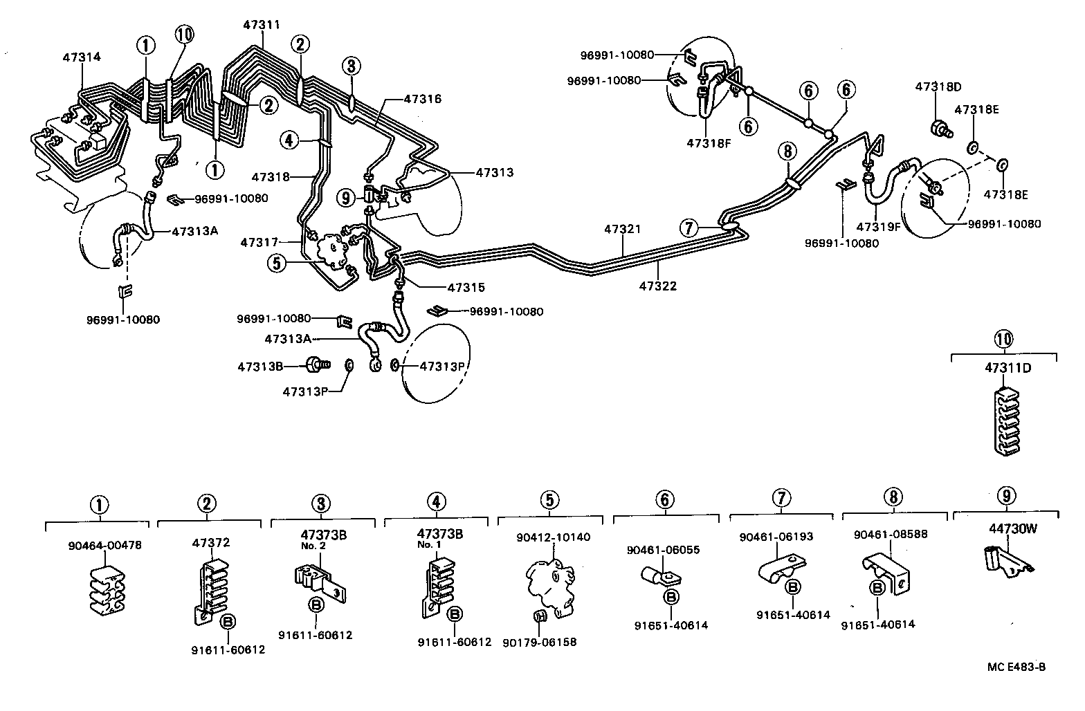 44553-20011 TUBE, BRAKE ACTUATOR, NO.3 product image