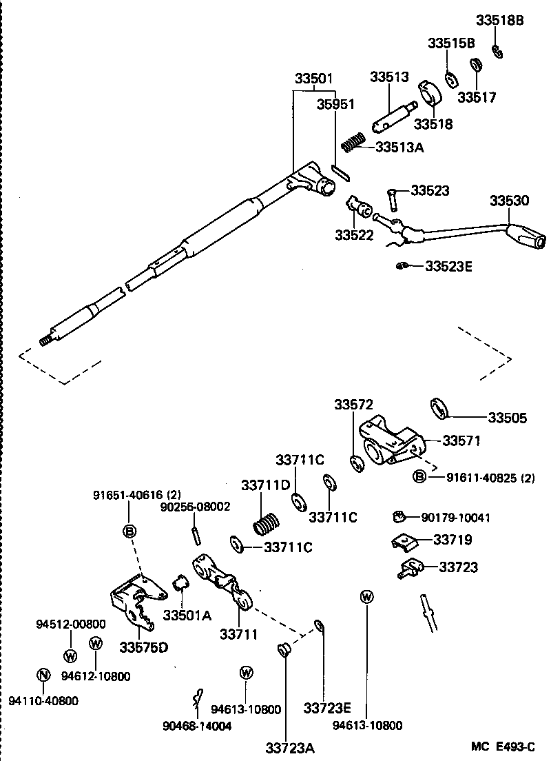 33501-30510 LEVER ASSY, SHIFT (FOR COLUMN SHIFT) product image