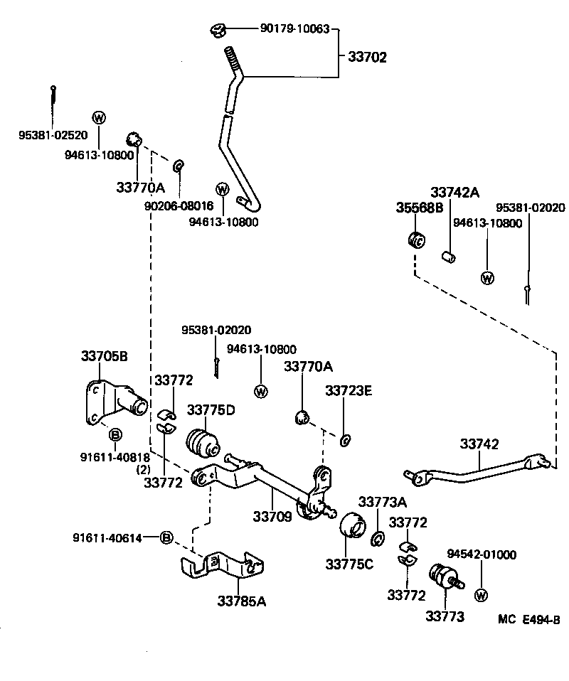 33501-30490 SHAFT SUB-ASSY, CONTROL (FOR COLUMN SHIFT) product image
