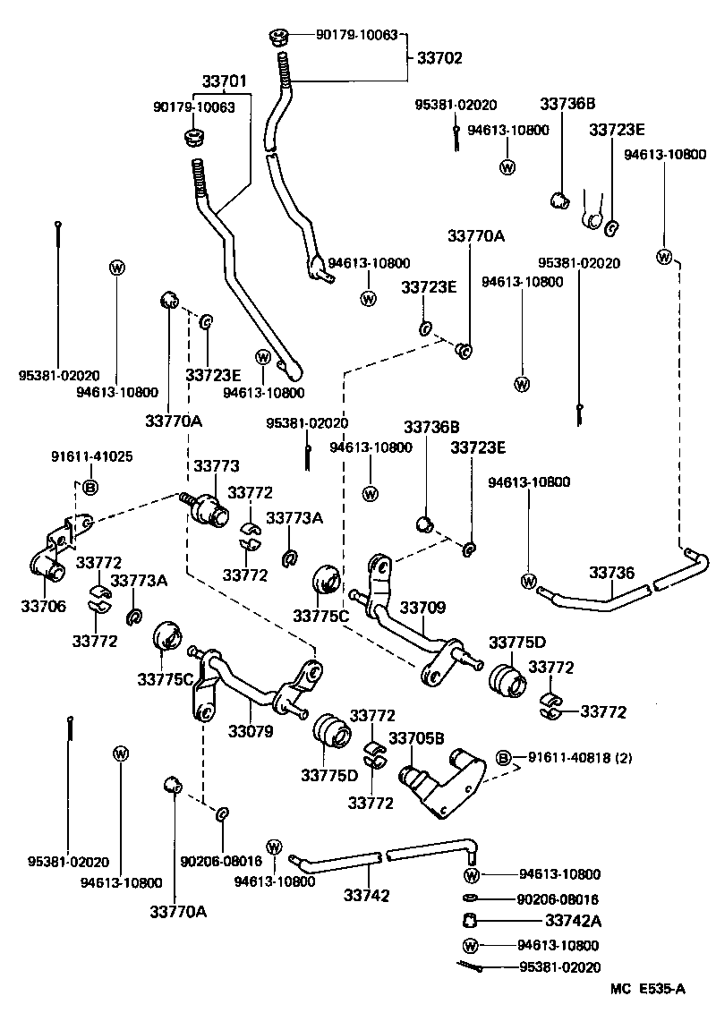 33501-30510 LEVER ASSY, SHIFT (FOR COLUMN SHIFT) product image
