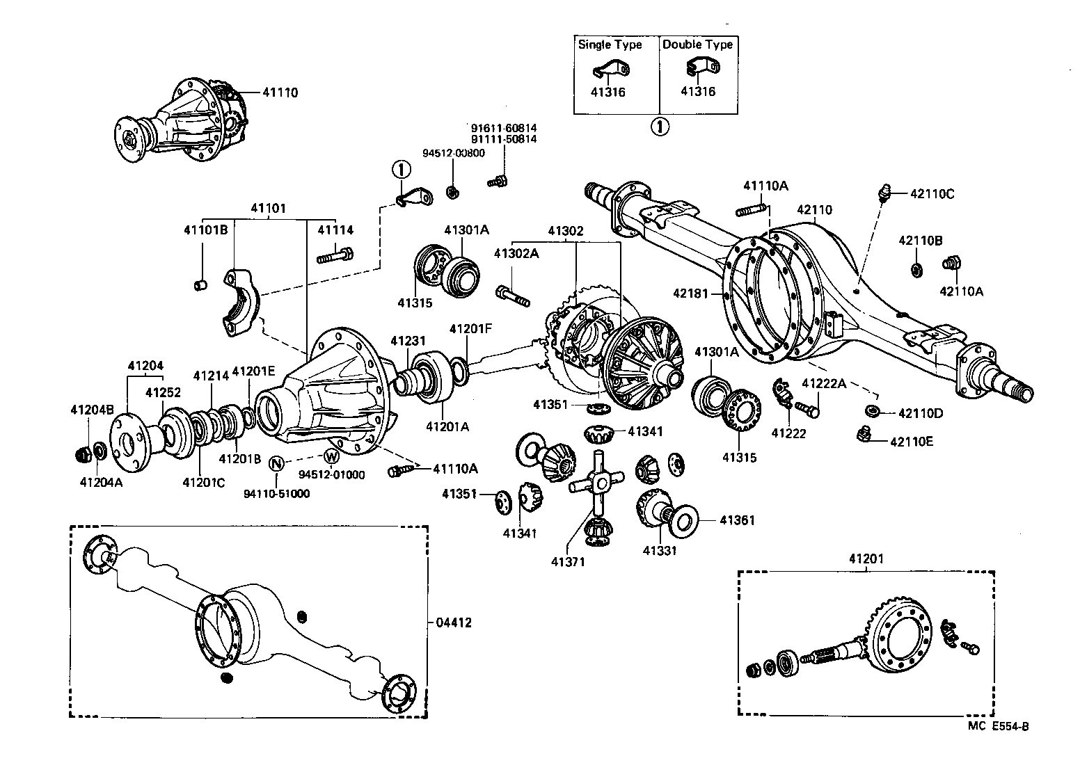 41101-60071 CARRIER SUB-ASSY, DIFFERENTIAL, REAR product image
