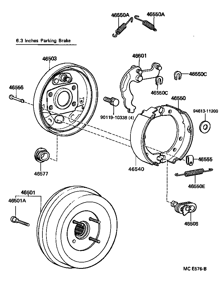 46410-25091 CABLE ASSY, PARKING BRAKE, NO.1 product image
