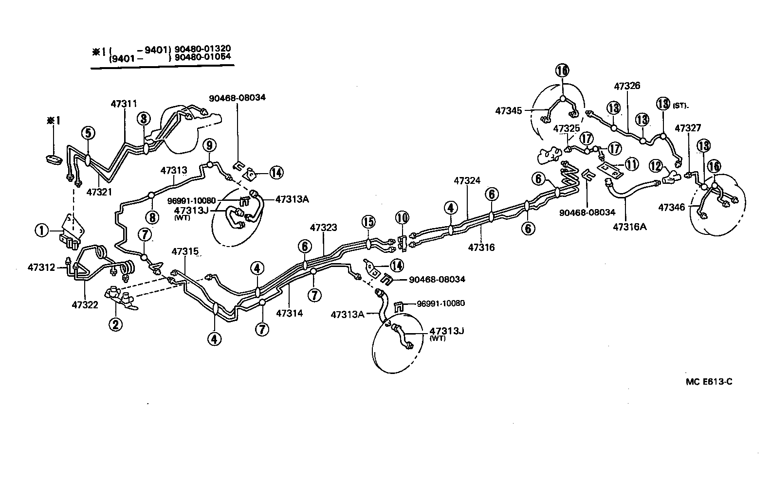 47321-25051 TUBE, REAR BRAKE, NO.1 product image