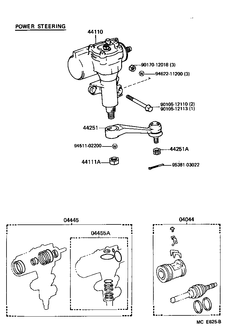 04044-60090 WARM KIT, POWER STEERING product image