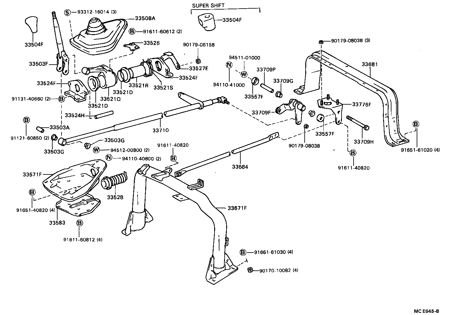 33570-36010 RETAINER SUB-ASSY, CONTROL SHIFT LEVER (FOR FLOOR SHIFT) product image
