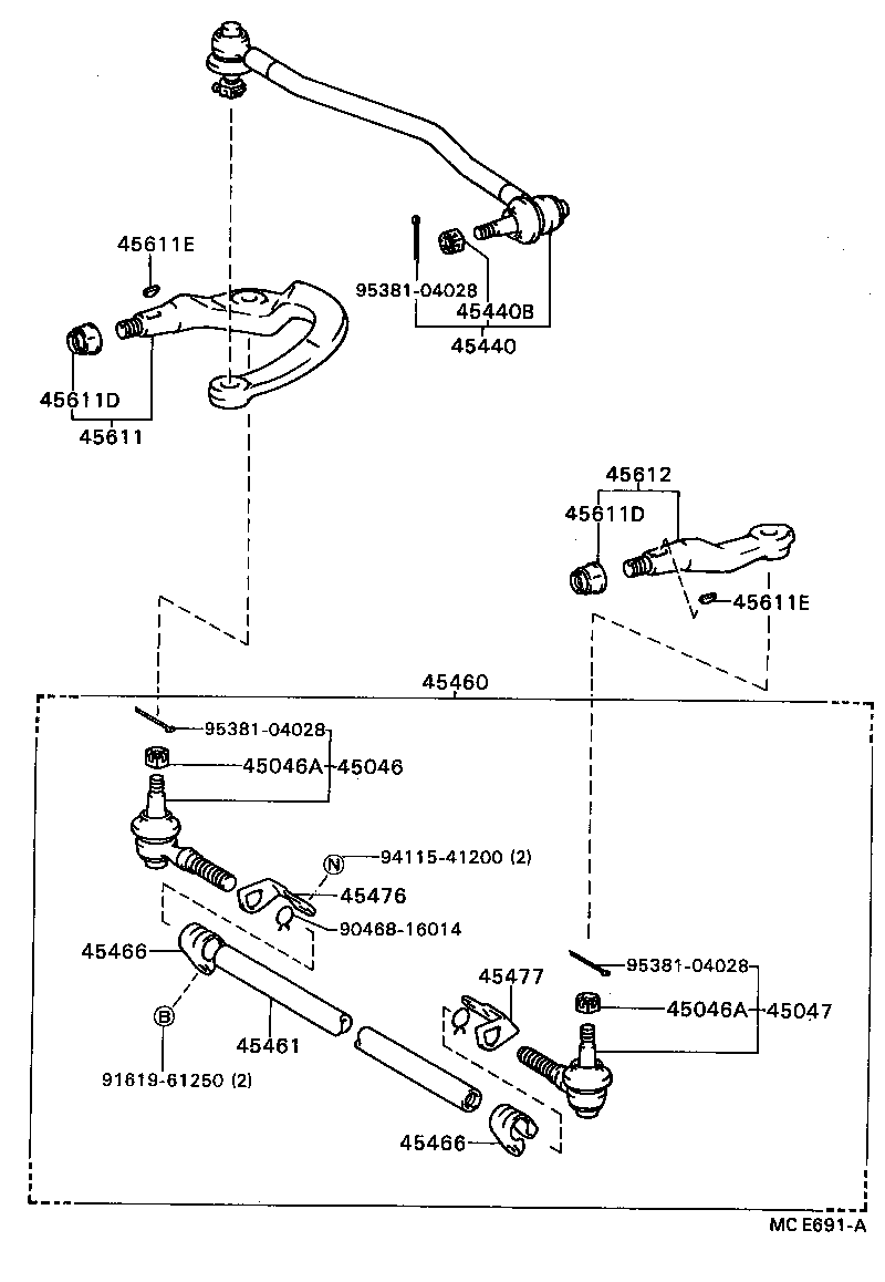 44015-36100 SHAFT SUB-ASSY, SECTOR product image