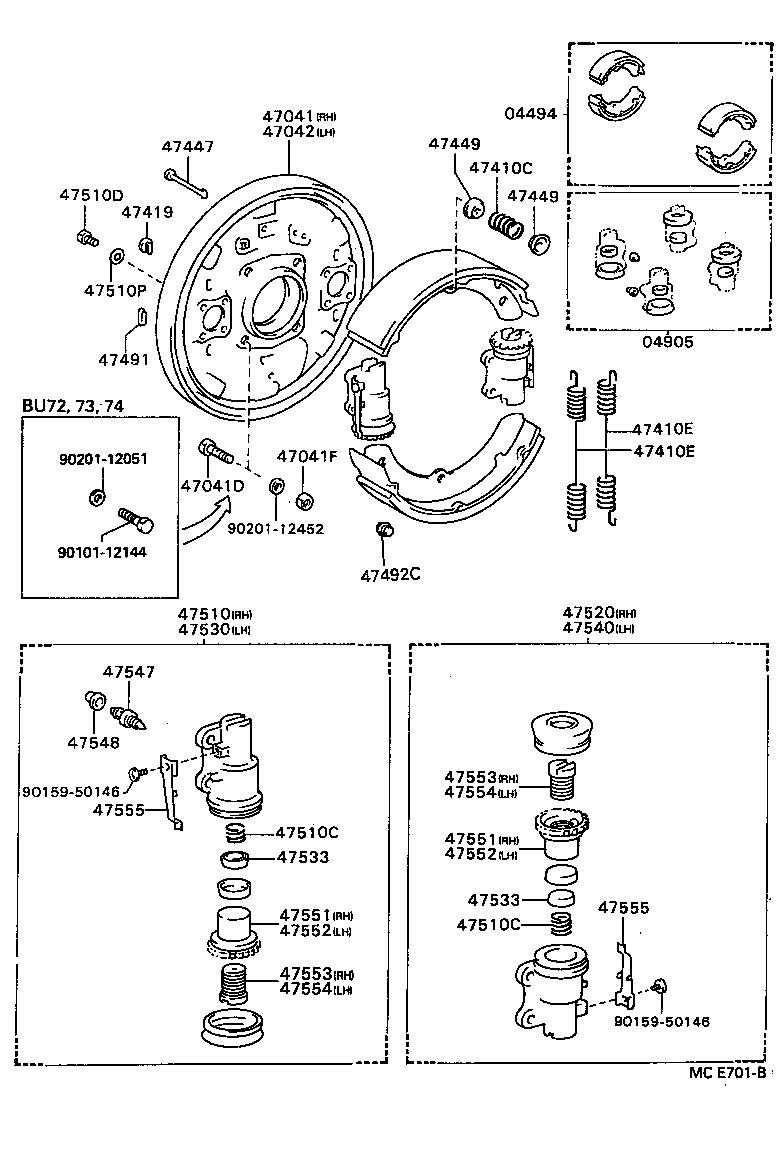 04473-36100 CYLINDER KIT, FRONT WHEEL product image