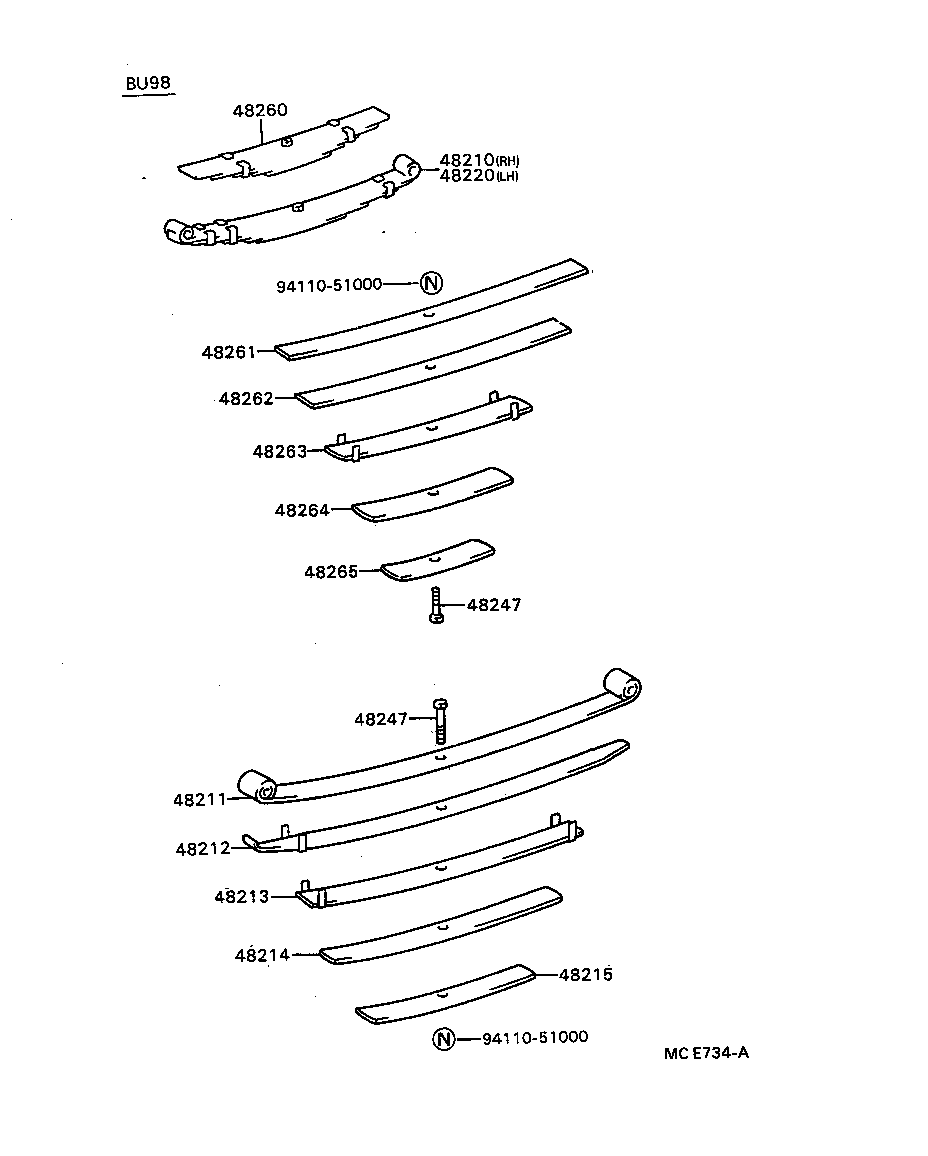 48202-3B200 LEAF, REAR SPRING, NO.3 product image