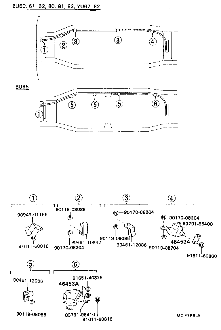 46430-36140 CABLE ASSY, PARKING BRAKE, NO.3 product image