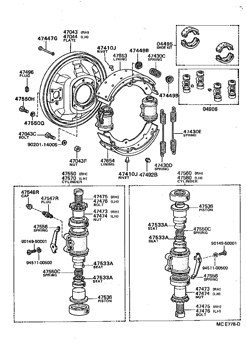 47044-36140 PLATE SUB-ASSY, BRAKE BACKING, REAR LH product image