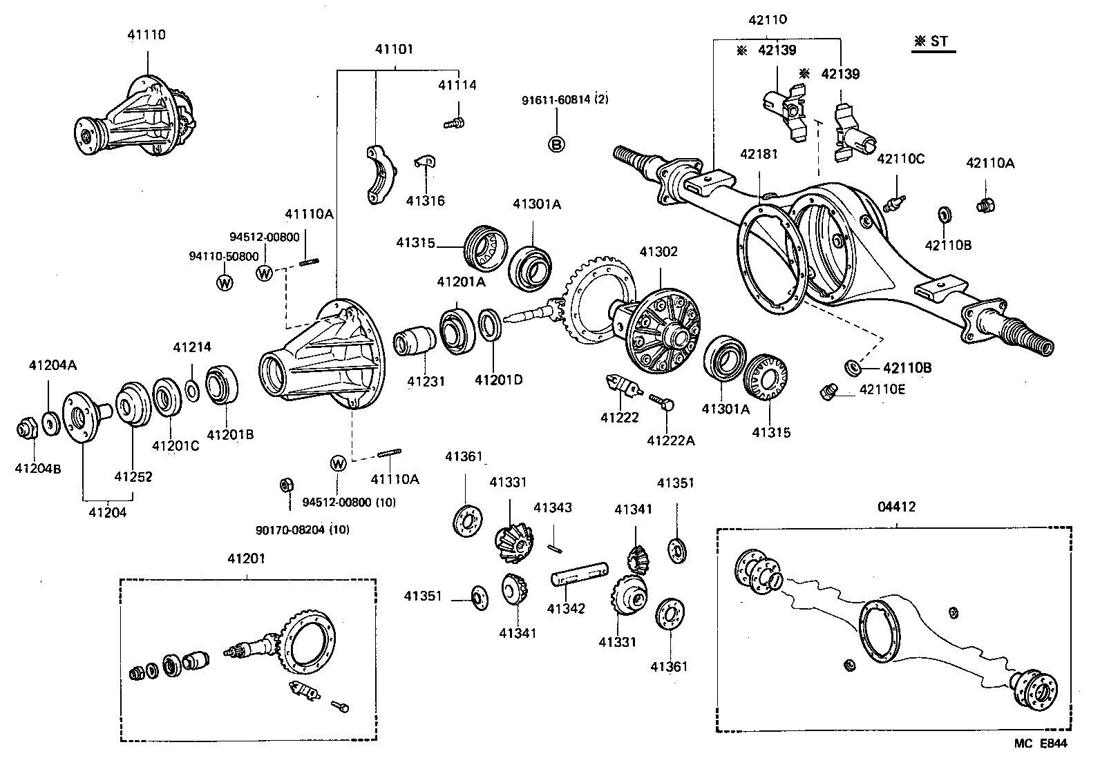 41110-35182 CARRIER ASSY, DIFFERENTIAL, REAR product image