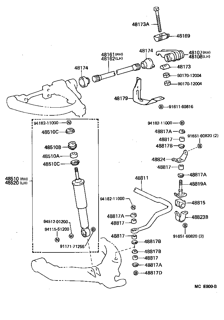 48511-29465 ABSORBER ASSY, SHOCK, FRONT RH product image