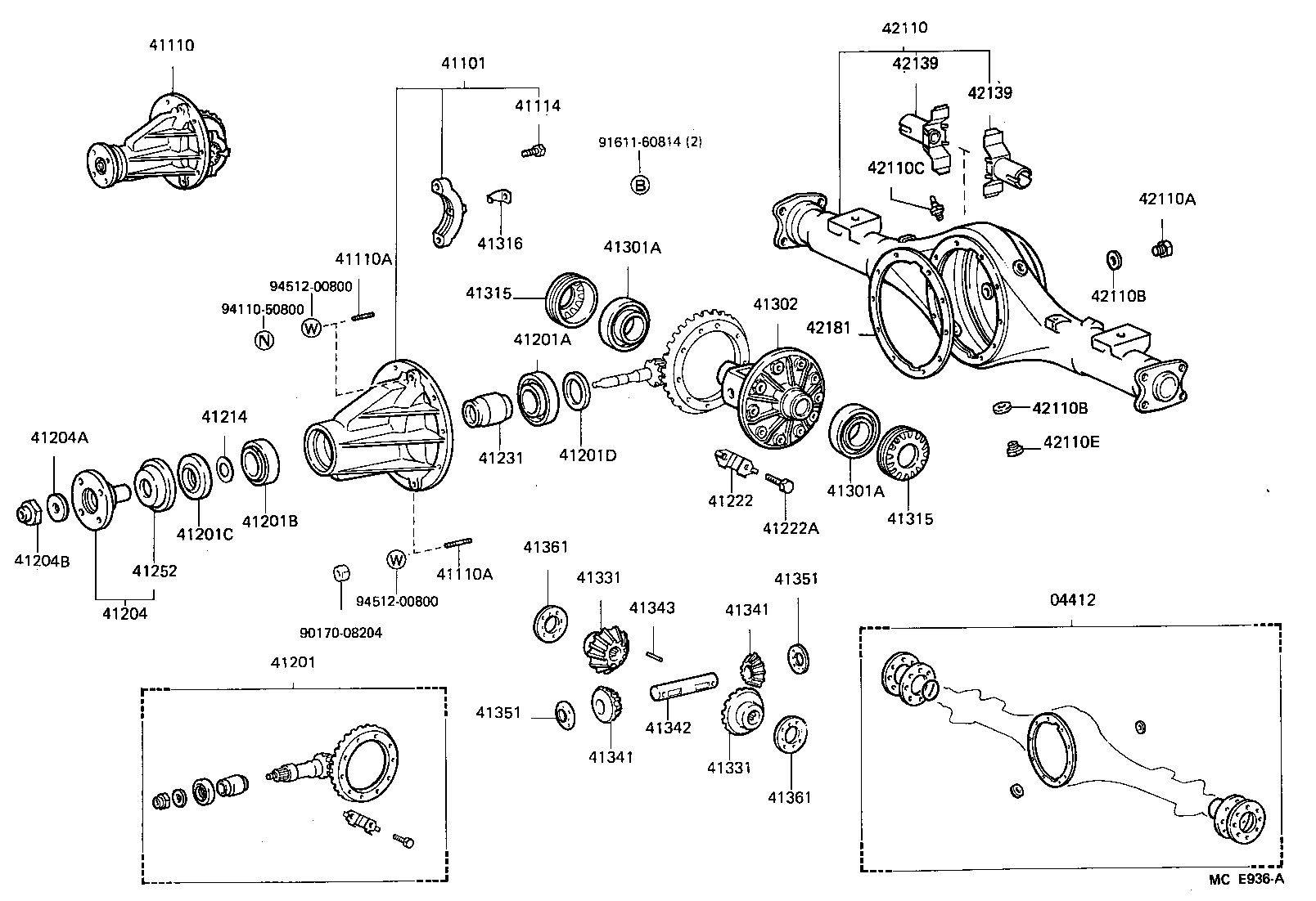 41110-26072 CARRIER ASSY, DIFFERENTIAL, REAR product image