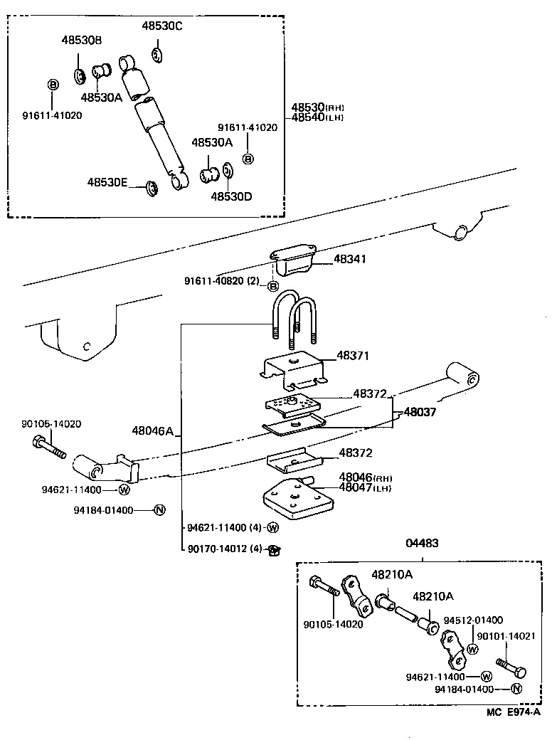 90117-14027 BOLT, U(FOR REAR SPRING) product image