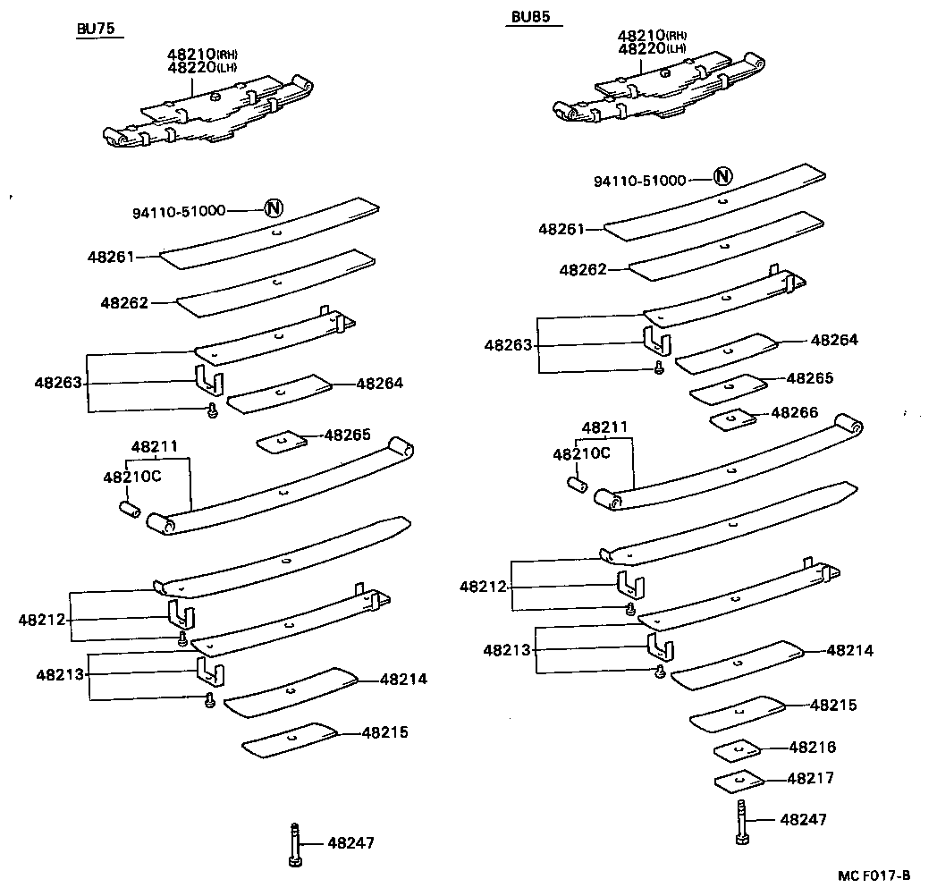 04484-36050 PIN KIT, REAR SPRING product image
