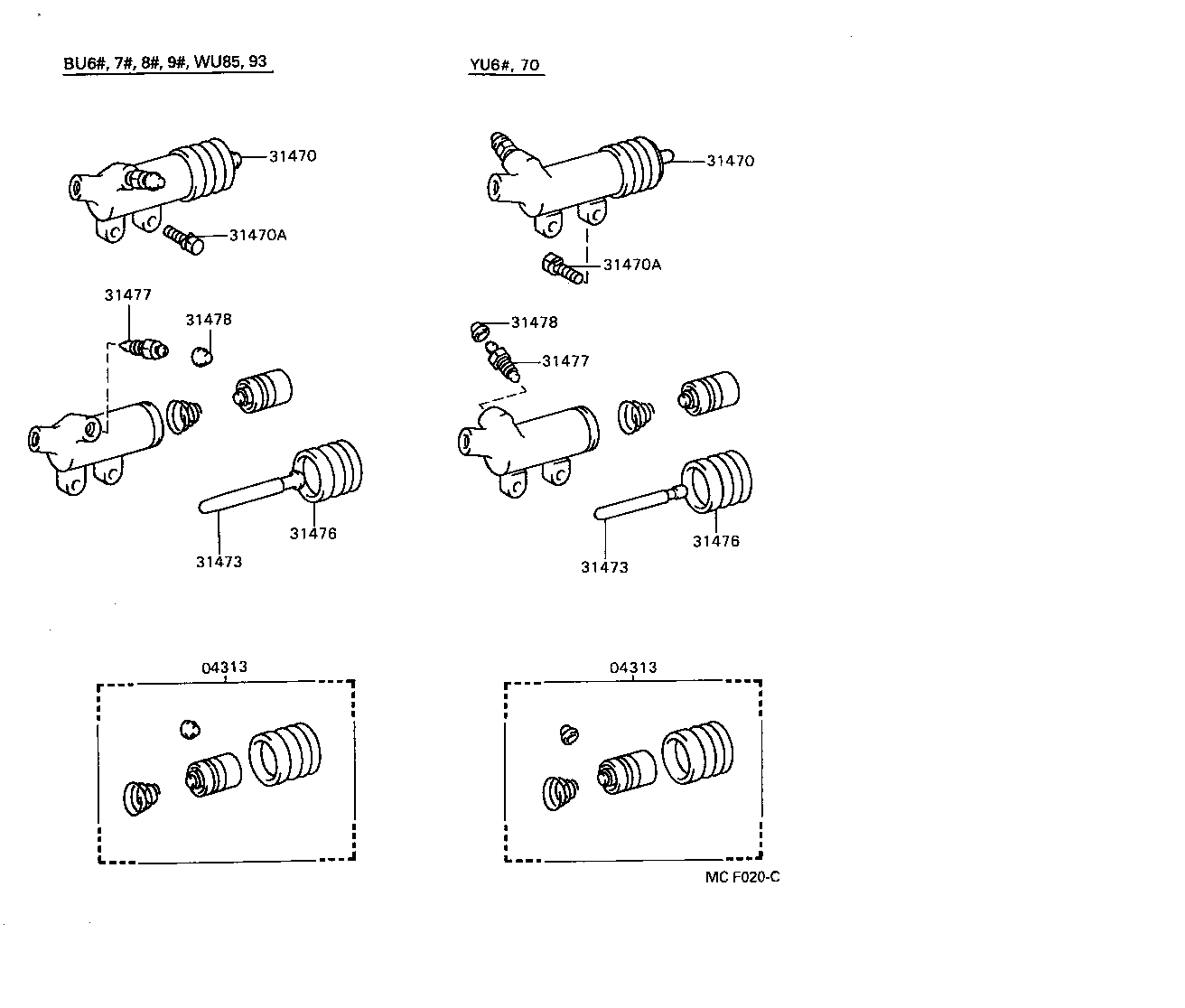 31470-37030 CYLINDER ASSY, CLUTCH RELEASE product image