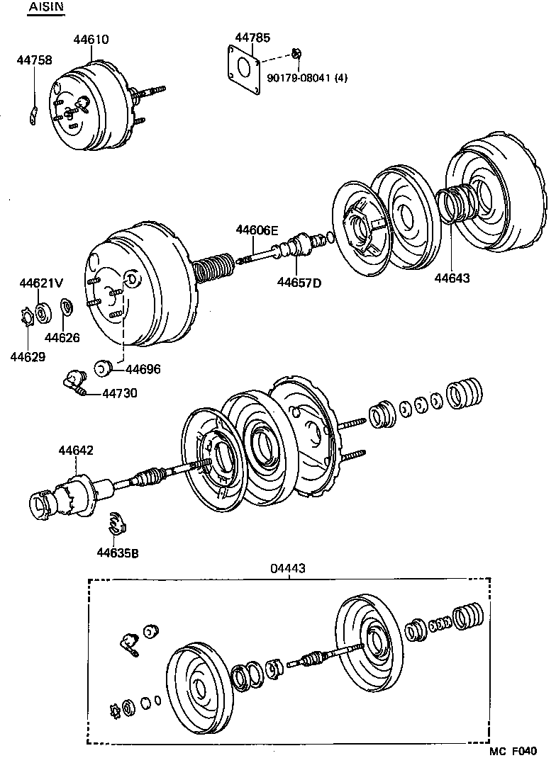 04443-30640 BOOSTER KIT, BRAKE product image