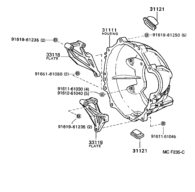 33017-36030 RETAINER, OUTPUT SHAFT REAR BEARING(MTM) product image