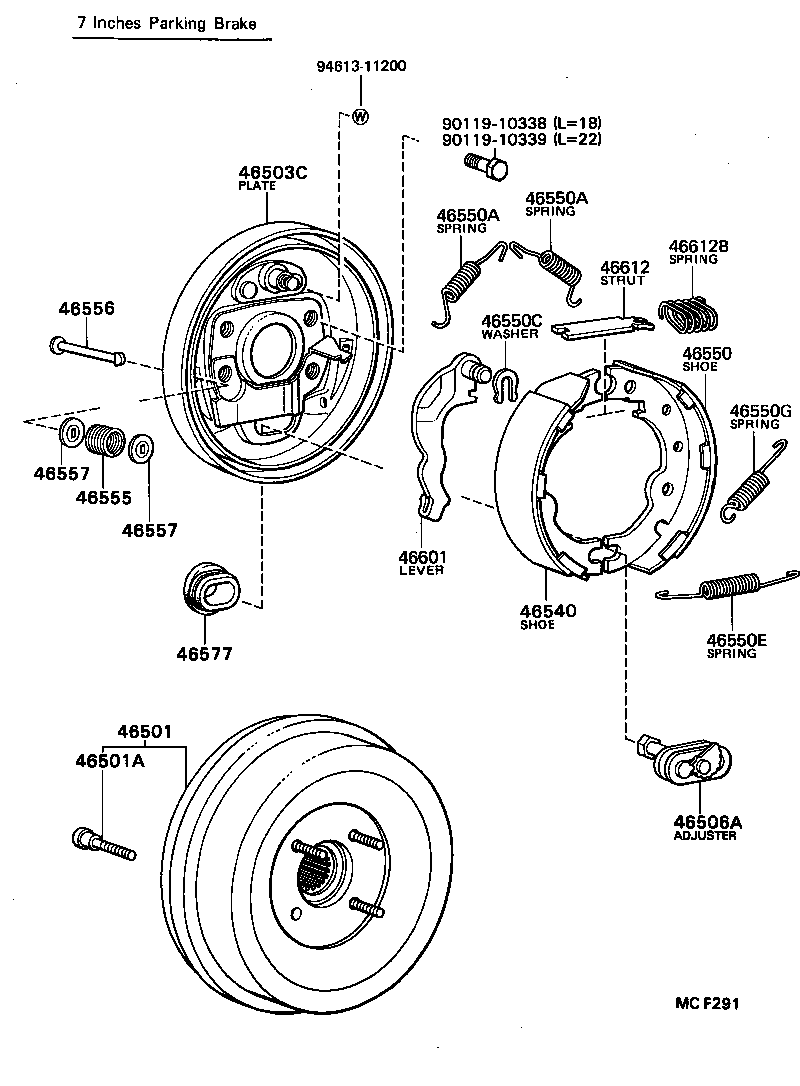 46430-36071 CABLE ASSY, PARKING BRAKE, NO.3 product image