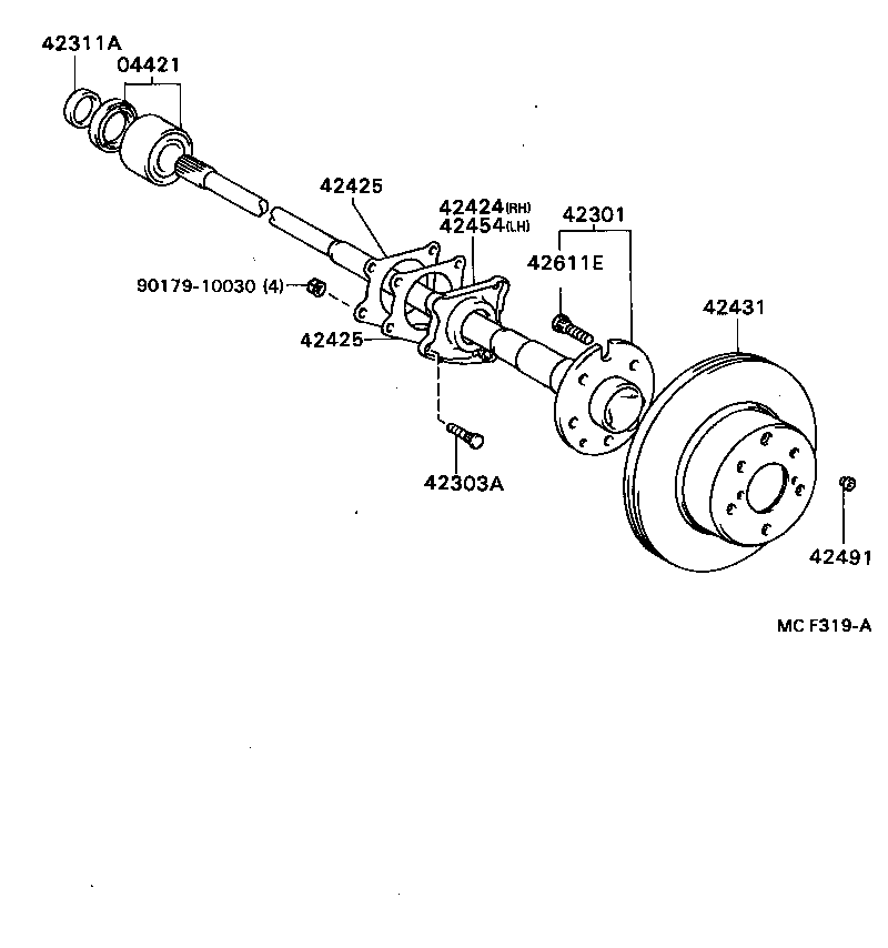 42431-40051 DISC, REAR product image