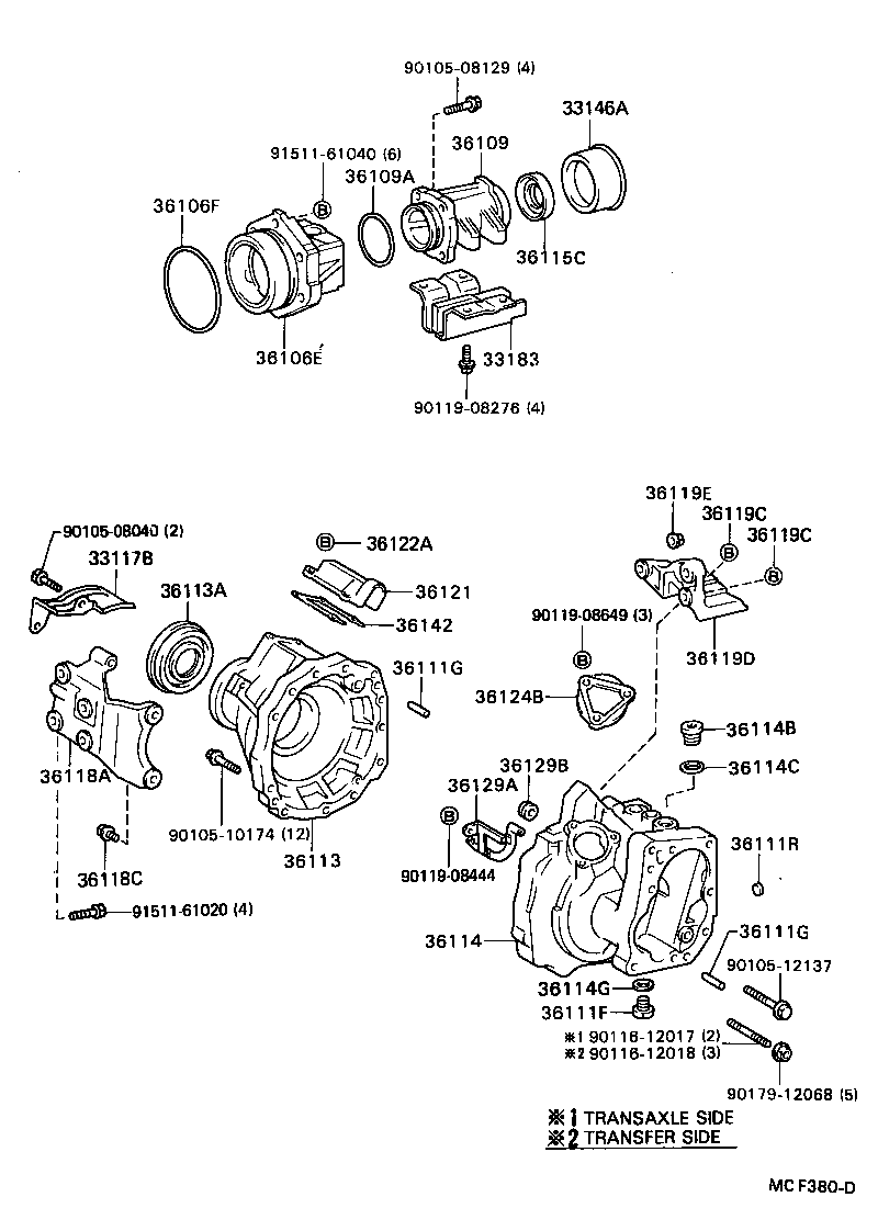 36109-20011 HOUSING SUB-ASSY, TRANSFER EXTENSION product image