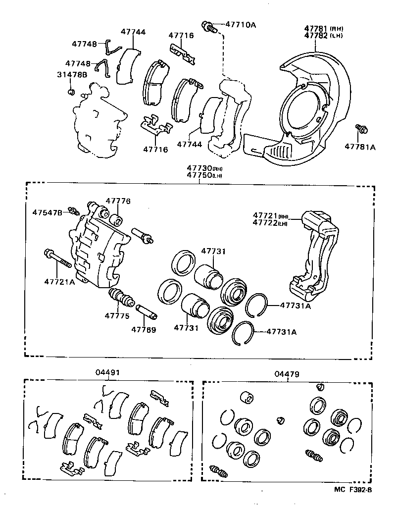 04465-20150 PAD KIT, DISC BRAKE, FRONT product image