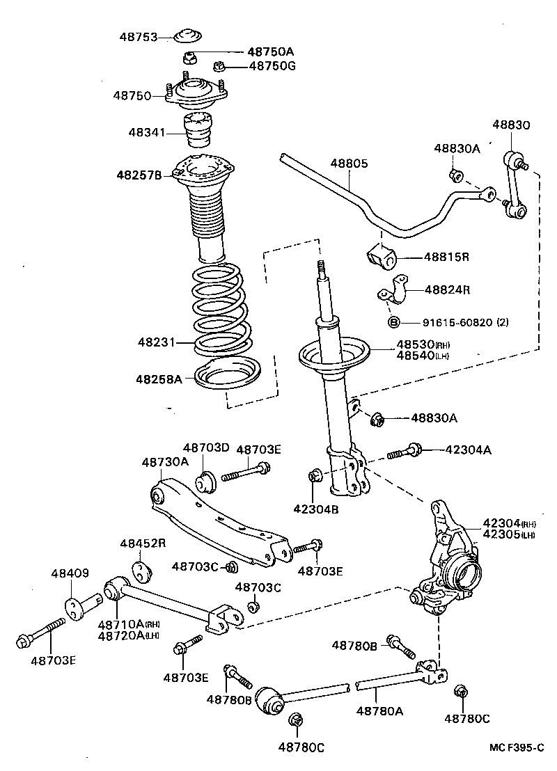 42305-32030 CARRIER SUB-ASSY, REAR AXLE, LH product image