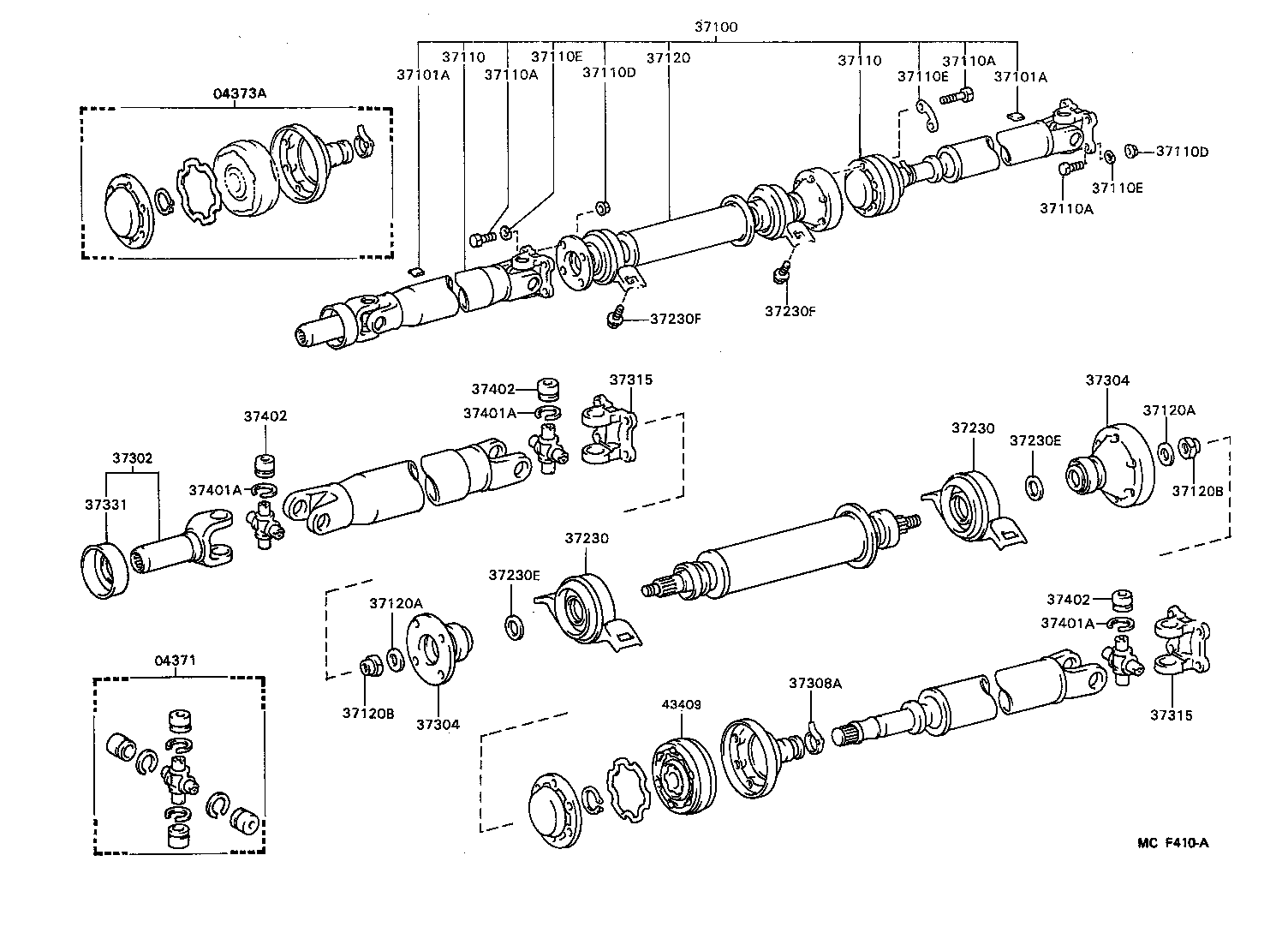 04371-30020 SPIDER KIT, UNIVERSAL JOINT(FOR PROPELLER SHAFT) product image