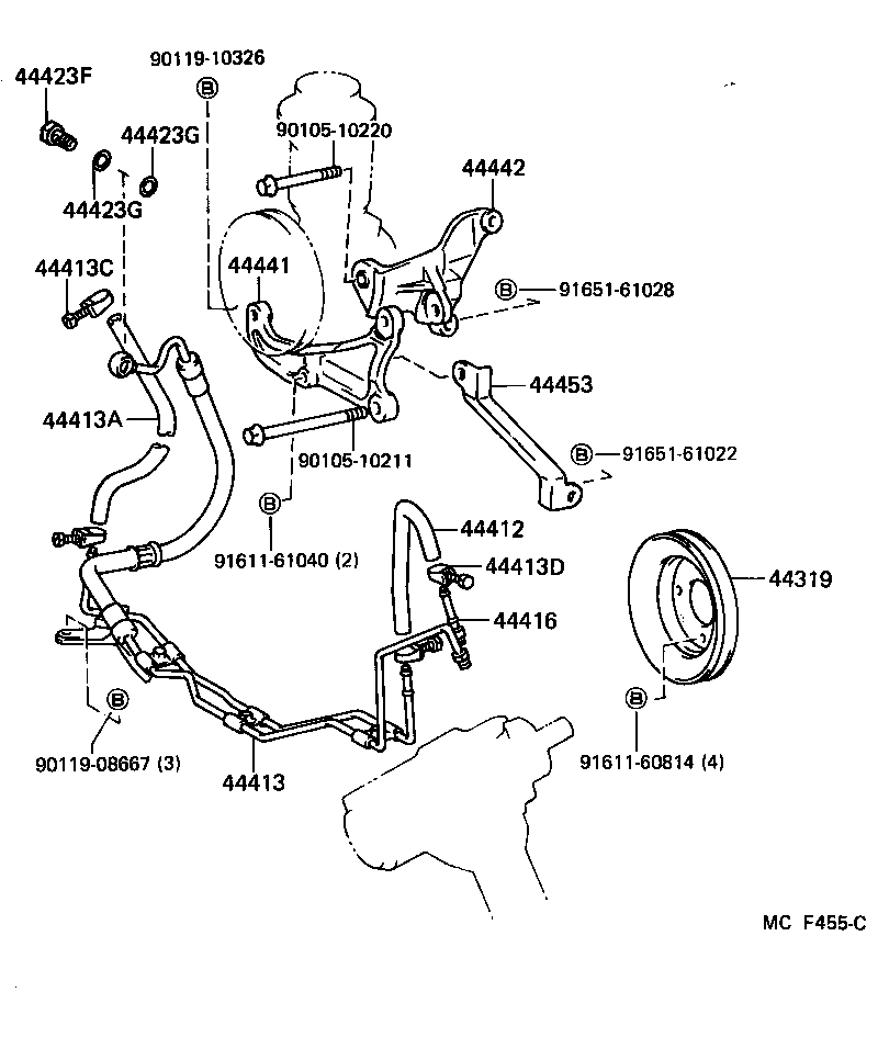 90447-18029 HOSE, POWER STEERING OIL COOLER INLET product image