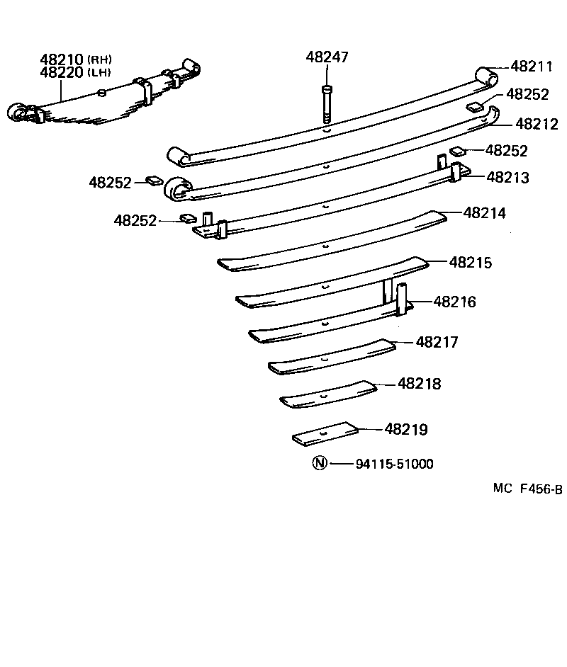 48211-60530 LEAF, REAR SPRING, NO.1 product image