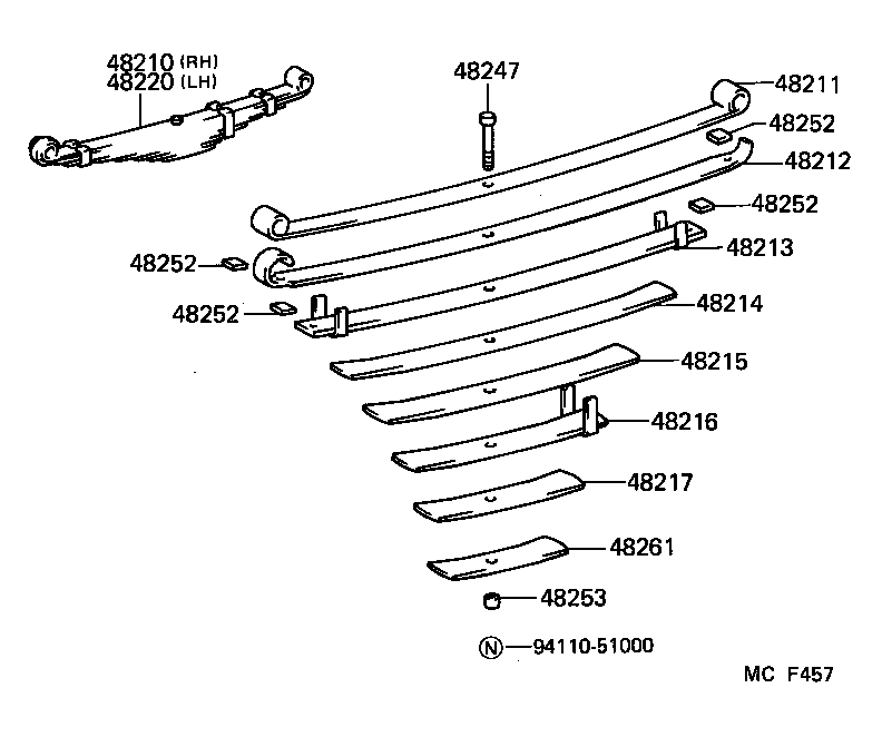 48202-60671 LEAF, REAR SPRING, NO.3 product image
