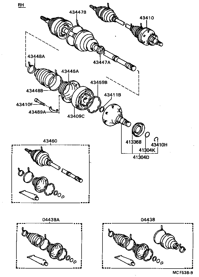 04438-32110 BOOT KIT, FRONT DRIVE SHAFT INBOARD JOINT product image