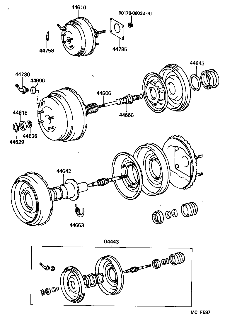 04443-60220 BOOSTER KIT, BRAKE product image