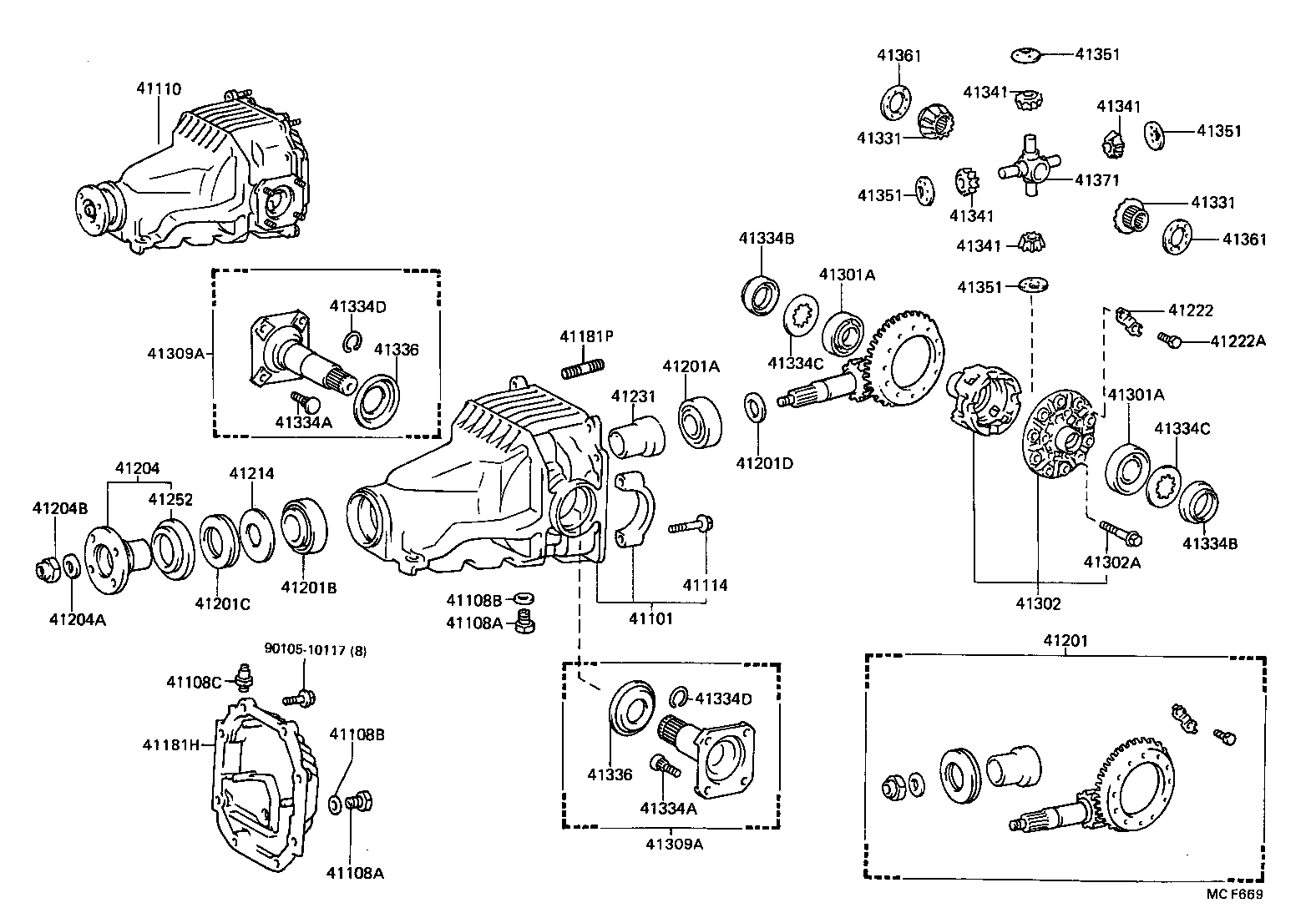 41110-24210 CARRIER ASSY, DIFFERENTIAL, REAR product image