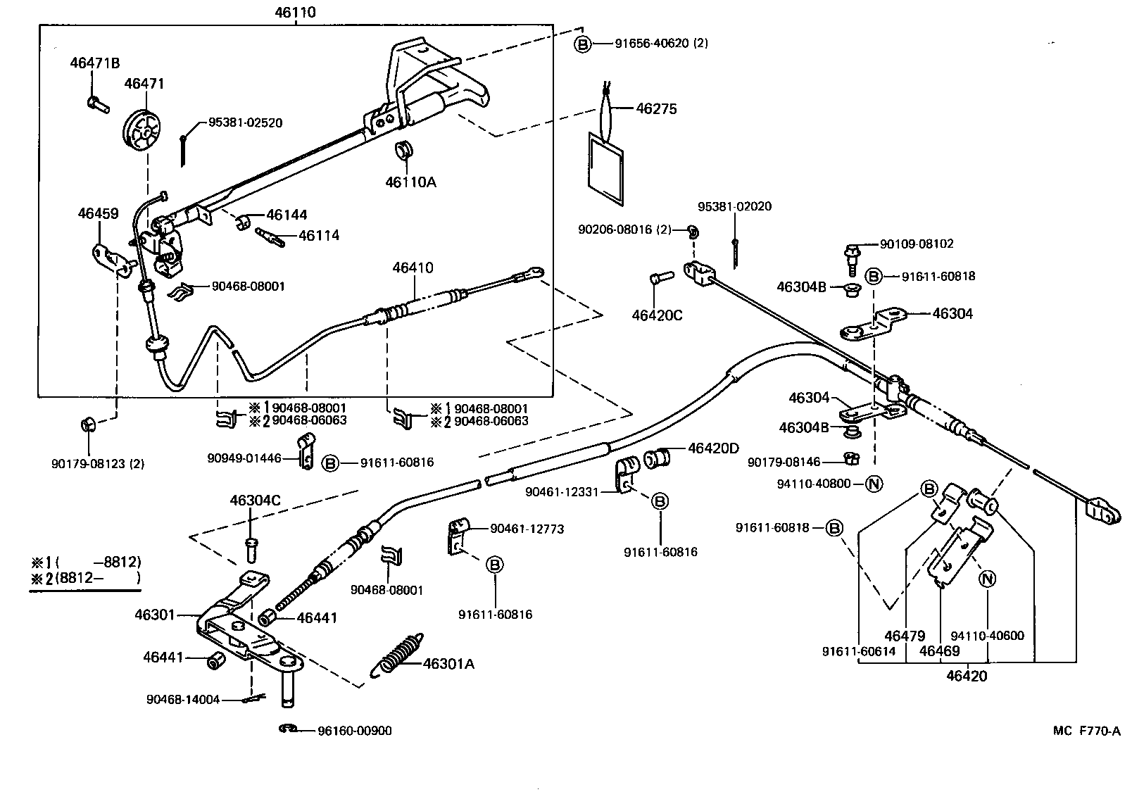 46430-35220 CABLE ASSY, PARKING BRAKE, NO.3 product image
