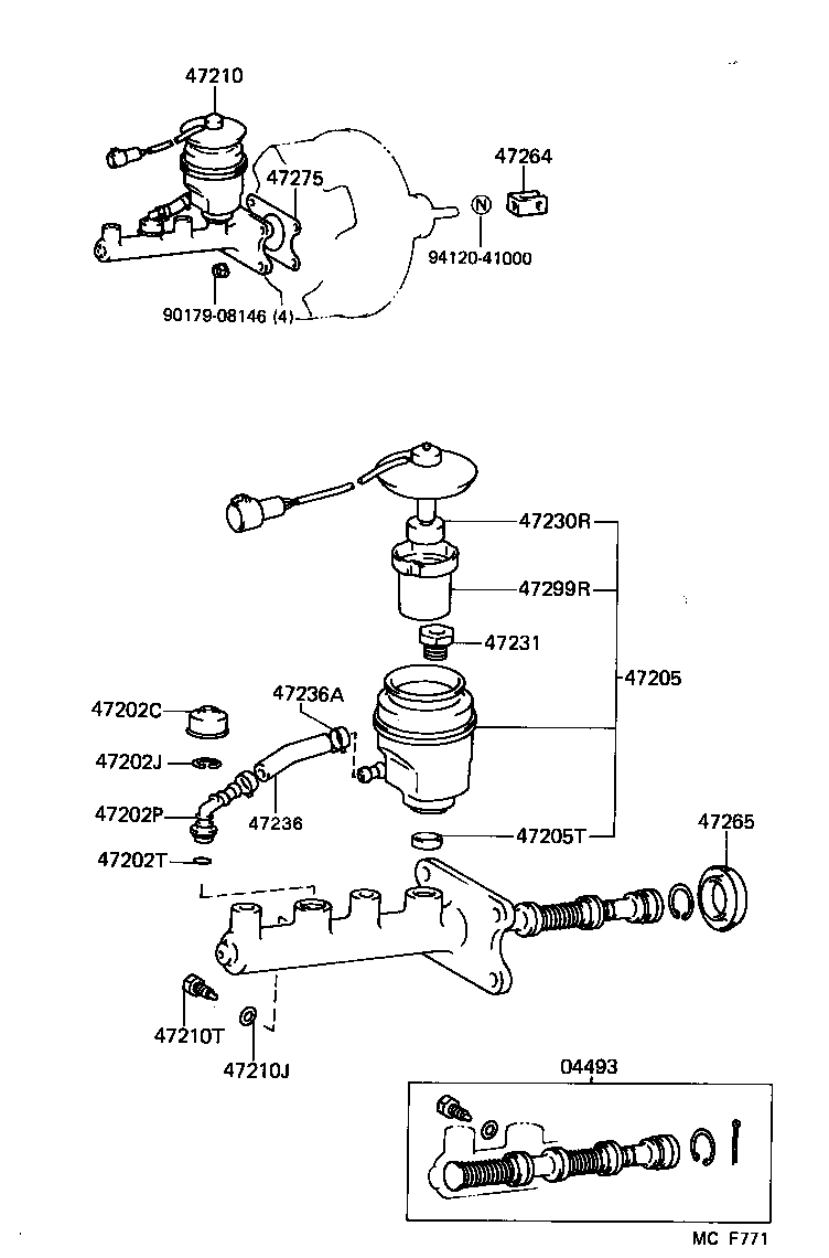 47201-35330 CYLINDER ASSY, MASTER, W/O BOOSTER product image