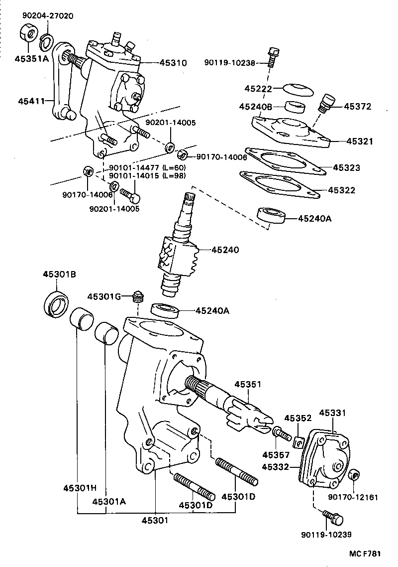 44015-36100 SHAFT SUB-ASSY, SECTOR product image