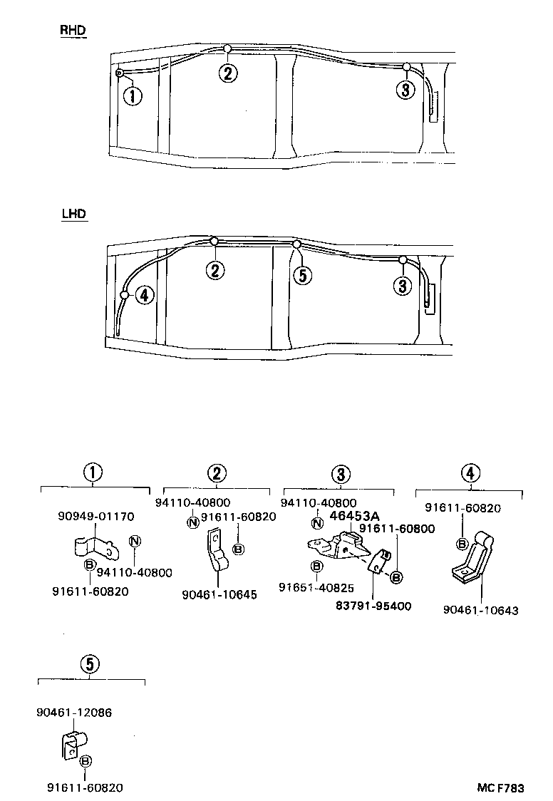 46430-36140 CABLE ASSY, PARKING BRAKE, NO.3 product image