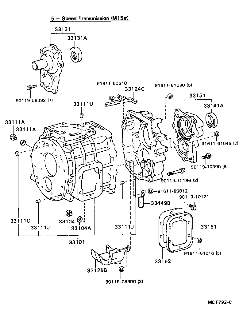 33017-36030 RETAINER, OUTPUT SHAFT REAR BEARING(MTM) product image