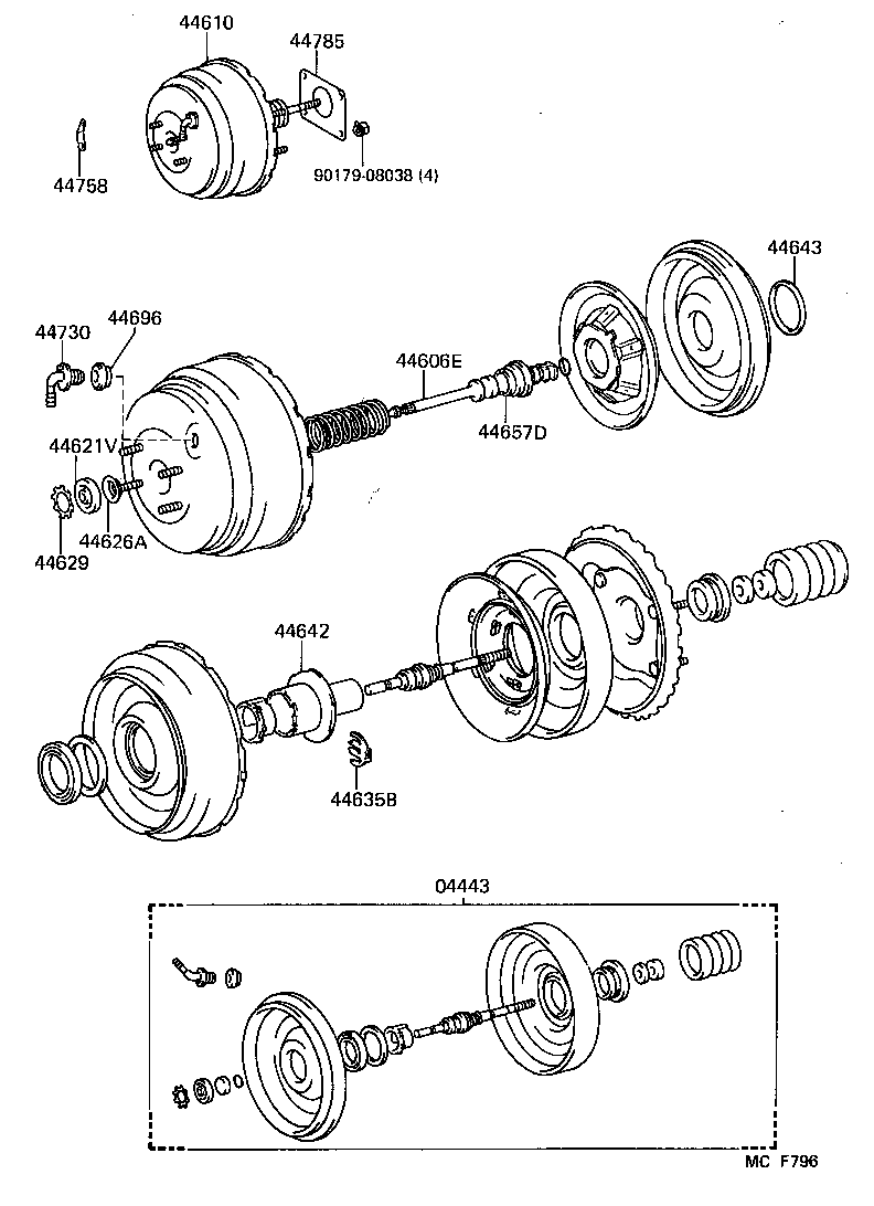 04443-60261 BOOSTER KIT, BRAKE product image