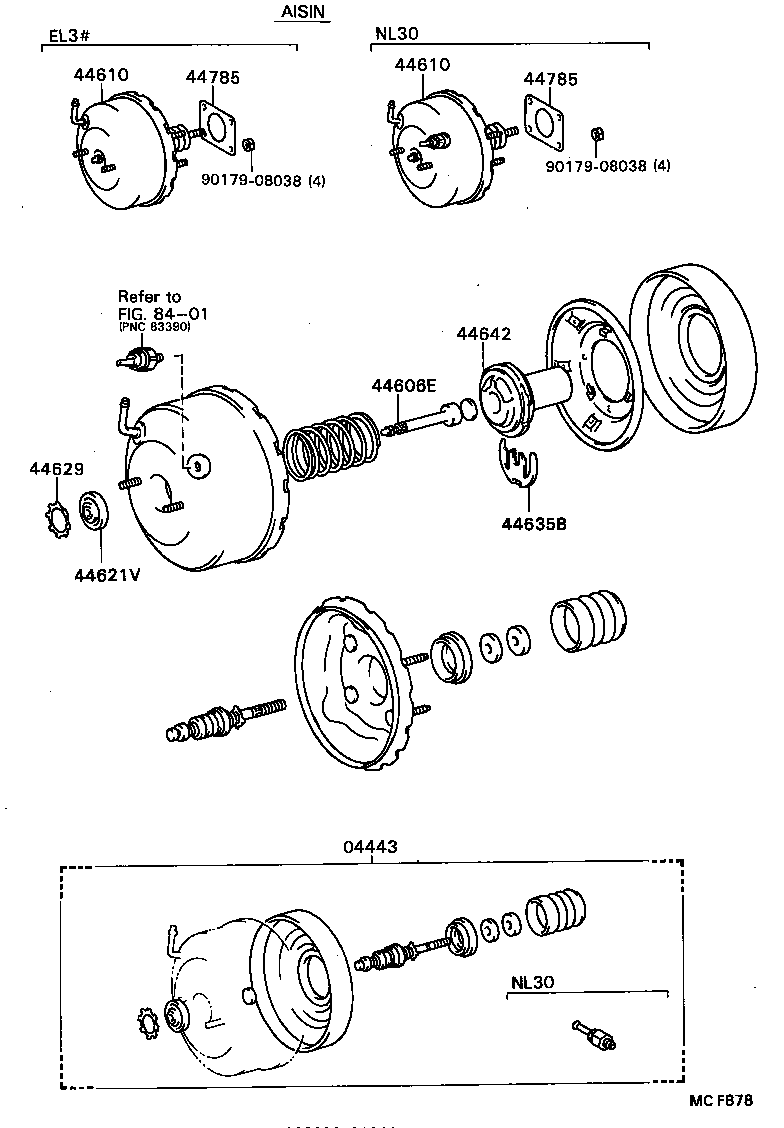 04443-16220 BOOSTER KIT, BRAKE product image