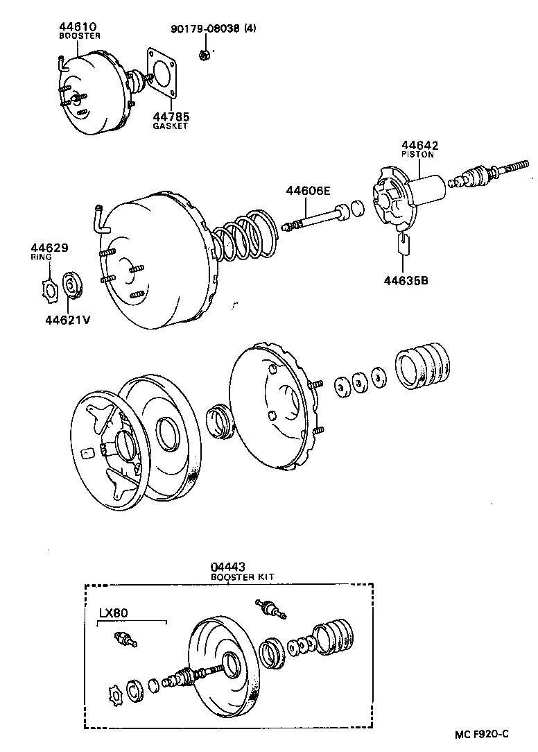 04443-22590 BOOSTER KIT, BRAKE product image