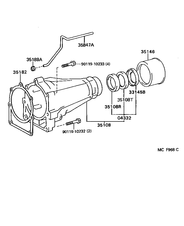 35108-30111 HOUSING SUB-ASSY, EXTENSION (ATM) product image