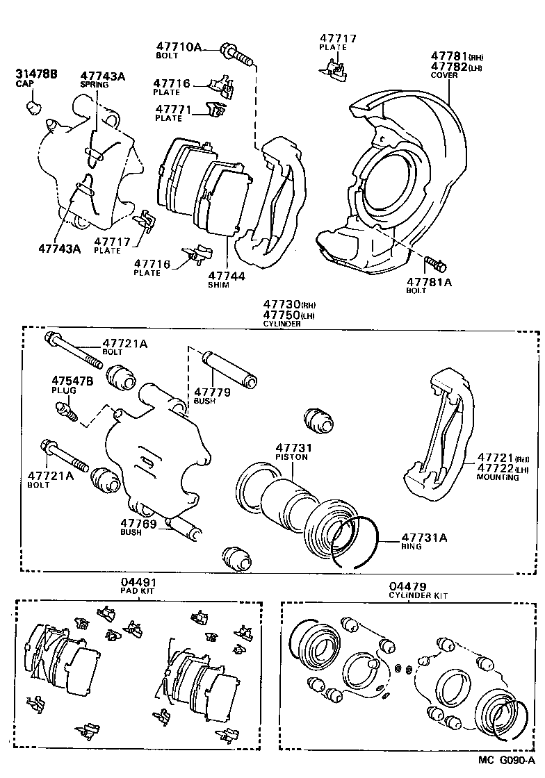 04491-16132 PAD KIT, DISC BRAKE, FRONT product image