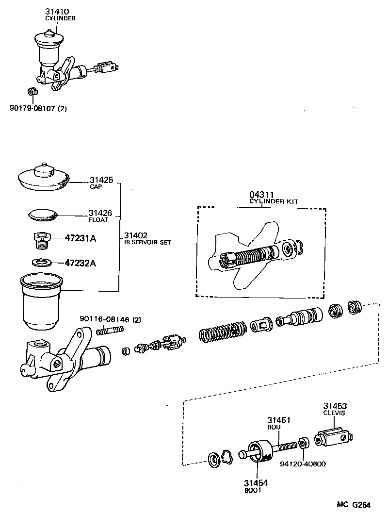 31404-14030 CLEVIS, CLUTCH MASTER CYLINDER PUSH ROD product image